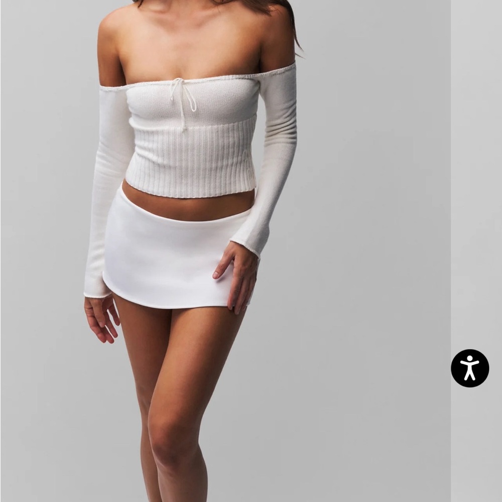 Danielle Guizio White Micro Mini Stretch Skirt